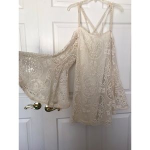 Bohemian cross neck dress. Designer.